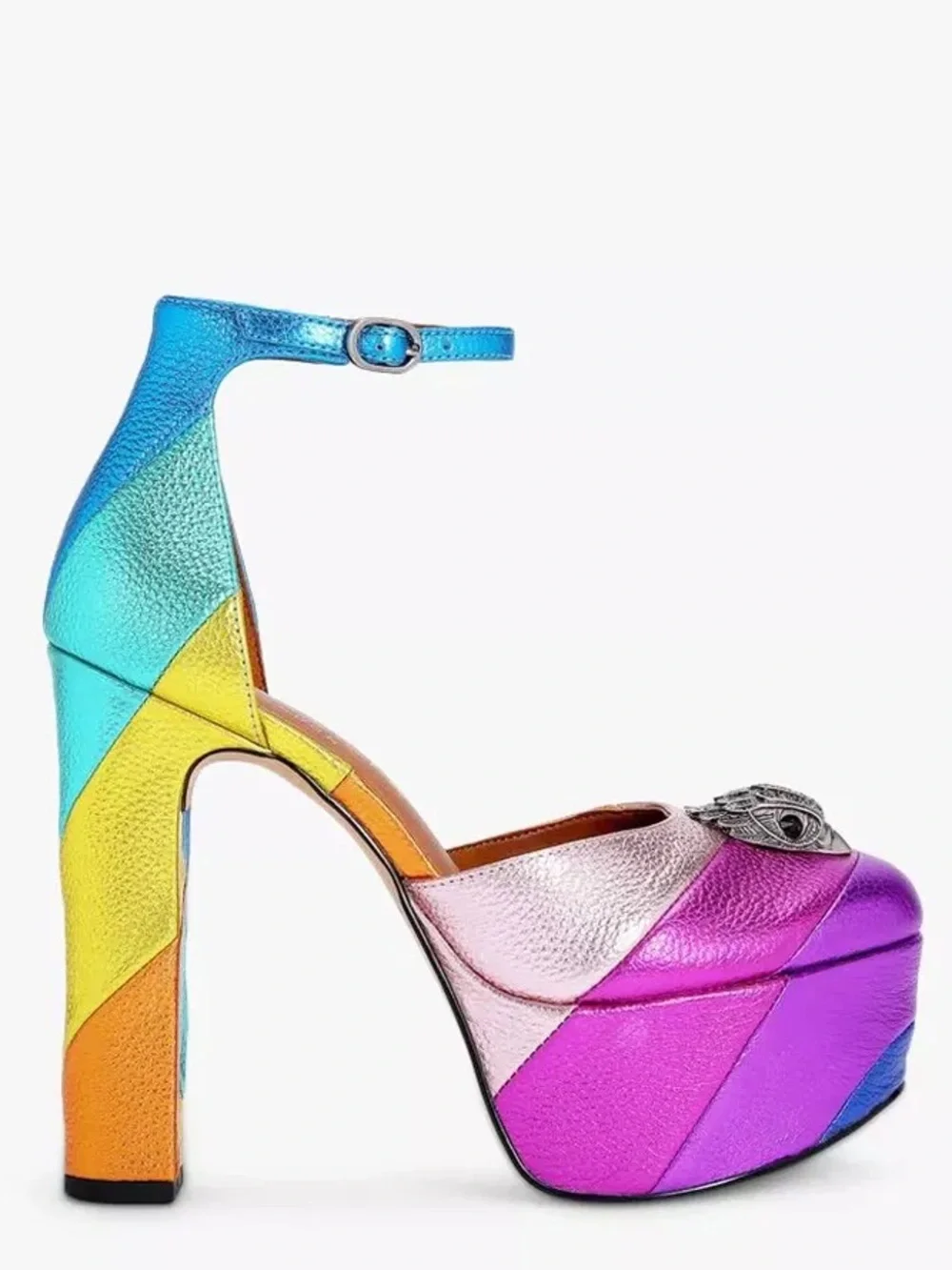 🆕{Kurt Geiger London} Kensington Leather Embellished High Heel Platform Pumps